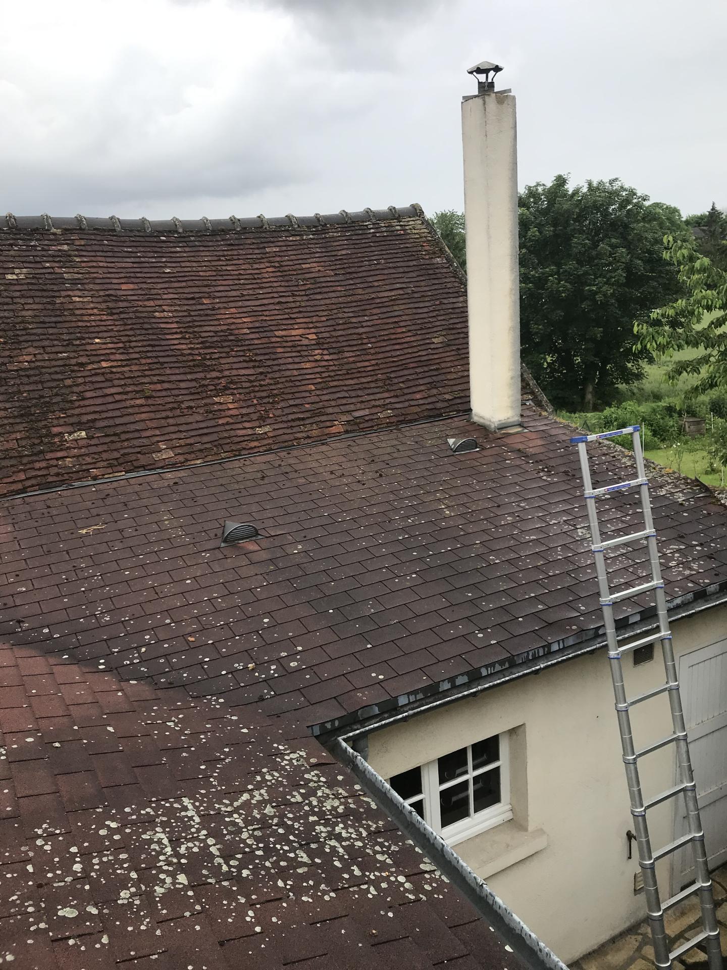 Toiture en Shingle  avant terrasse Zinc Oise