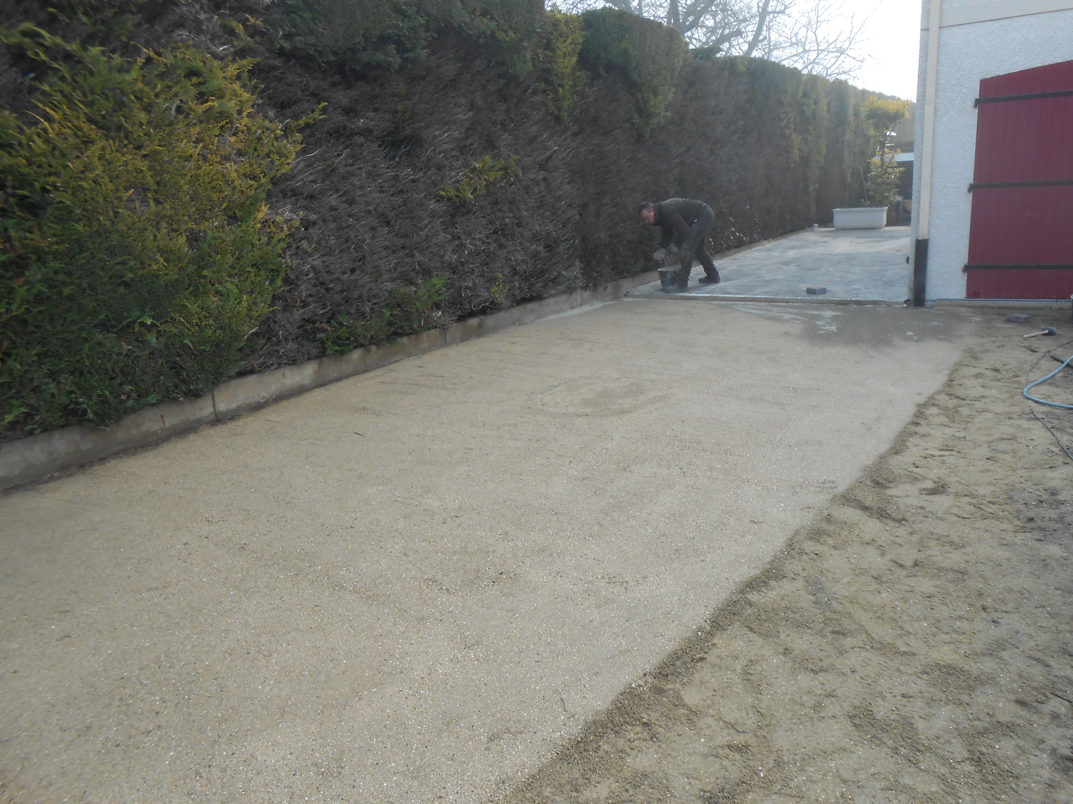 Chantier pavage en cours