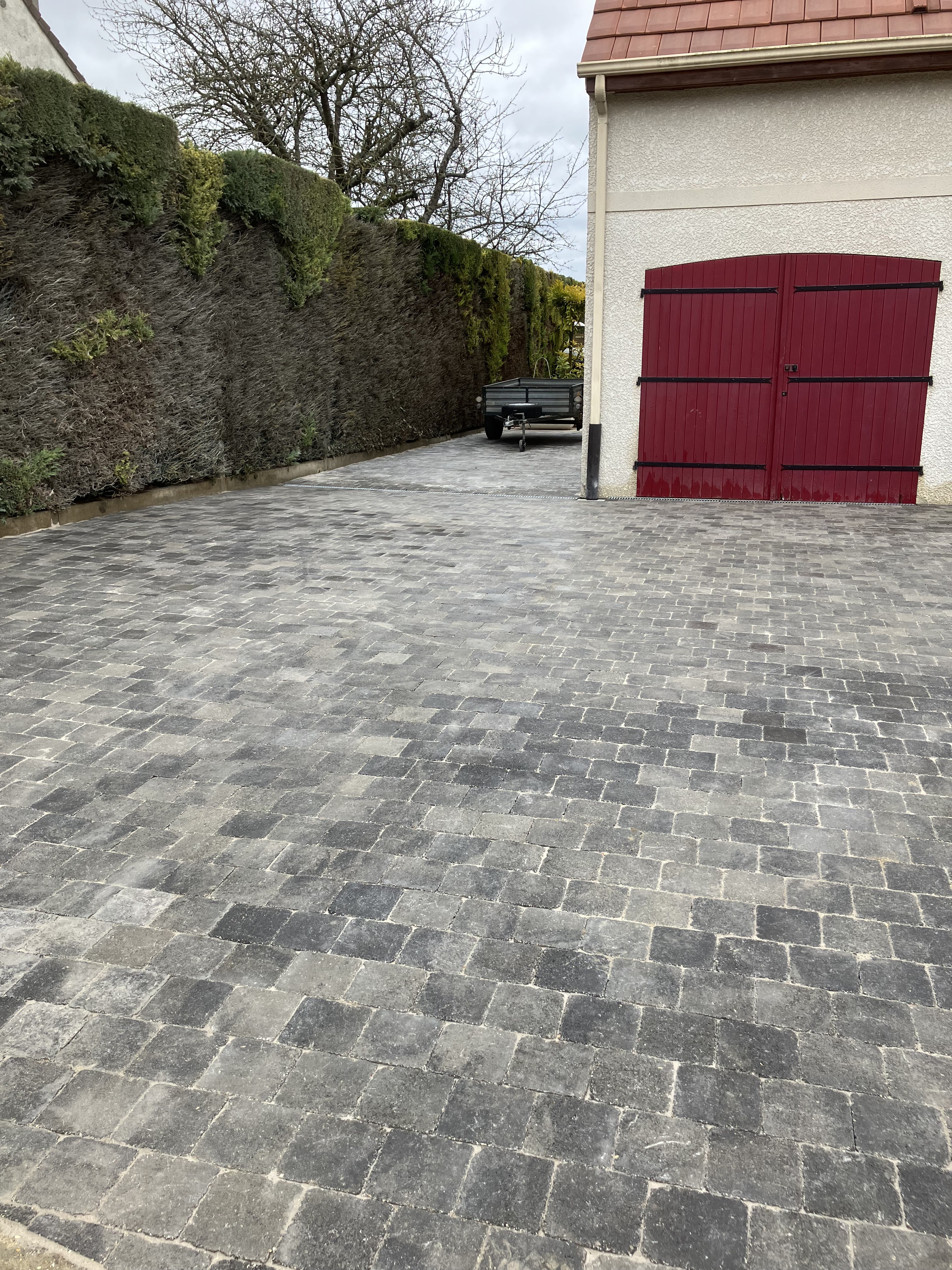 Chantier pavage fini