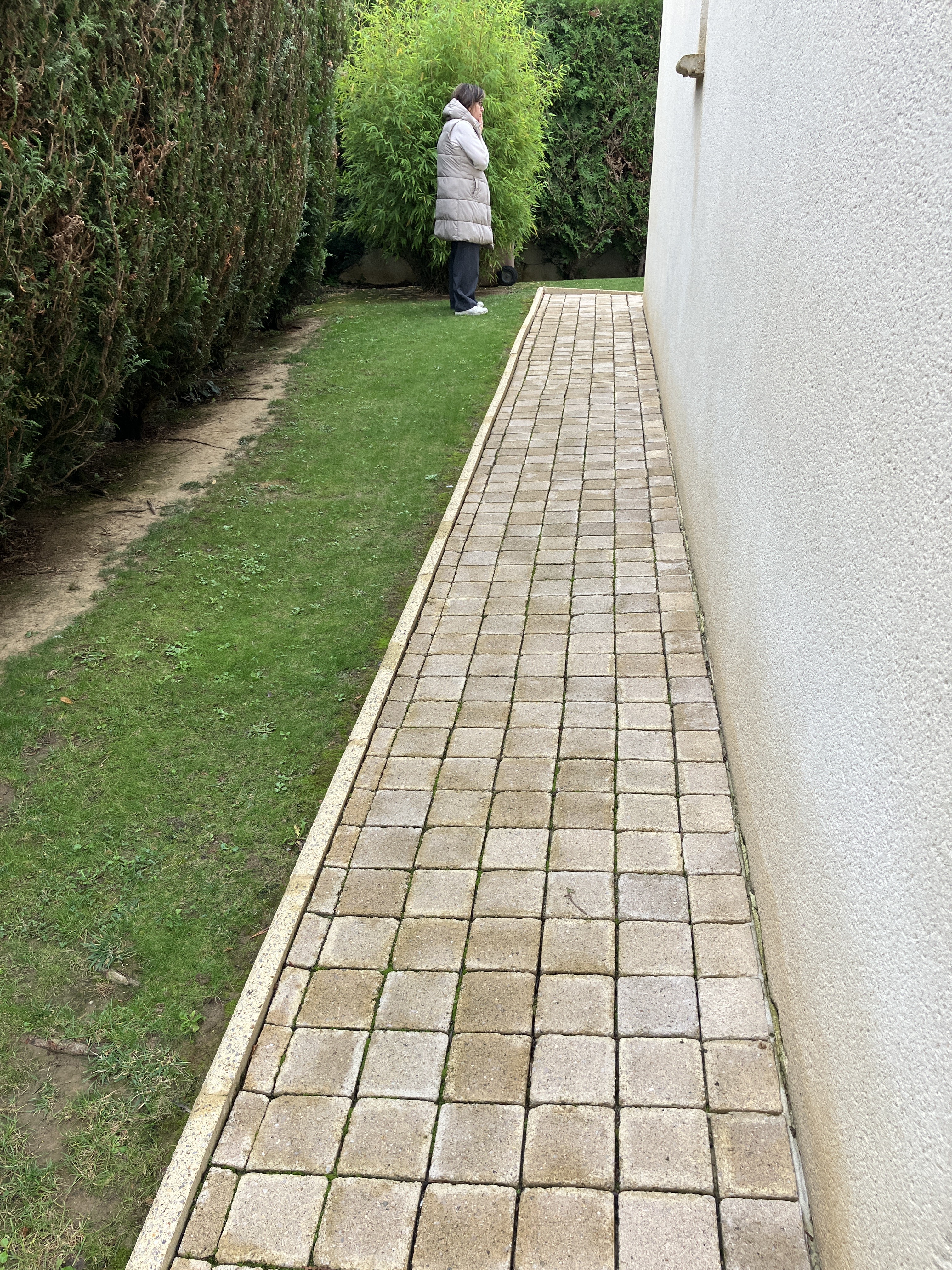 Pose de paves avant 