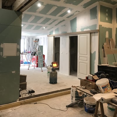 Renovation interieure pose placo encours